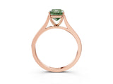 Rose gold Fancy Green Radiant  Solitaire Heart Prong Engagement Ring with Tapered Band_52