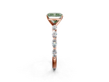 Rose gold Fancy Green Radiant  Solitaire Marquise Side Stone Prong Setting Ring_46