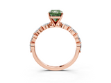 Rose gold Fancy Green Radiant  Solitaire Marquise Side Stone Prong Setting Ring_47