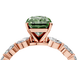 Rose gold Fancy Green Radiant  Solitaire Marquise Side Stone Prong Setting Ring_48
