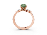 Rose gold Fancy Green Radiant  Solitaire Marquise Twist Band with Six-Prong Setting_65