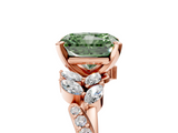Rose gold Fancy Green Radiant  Solitaire Marquise Twist Band with Six-Prong Setting_67