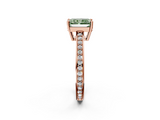 Rose gold Fancy Green Radiant  Solitaire Pavé Band Prong Setting Ring_22