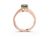 Rose gold Fancy Green Radiant  Solitaire Pavé Band Prong Setting Ring_23