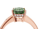 Rose gold Fancy Green Radiant  Solitaire Pavé Band Prong Setting Ring_24