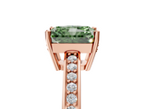 Rose gold Fancy Green Radiant  Solitaire Pavé Band Prong Setting Ring_25