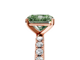 Rose gold Fancy Green Radiant  Solitaire Pavé Band with Four-Prong Setting_144