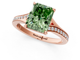 Rose gold Fancy Green Radiant  Solitaire Pavé Band with Four-Prong Setting_29