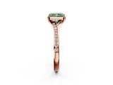 Rose gold Fancy Green Radiant  Solitaire Pavé Band with Four-Prong Setting_30