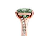 Rose gold Fancy Green Radiant  Solitaire Pavé Band with Four-Prong Setting_33