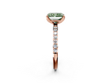 Rose gold Fancy Green Radiant  Solitaire Pavé Diamond Engagement Ring with Four-Prong Setting_41
