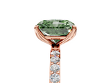 Rose gold Fancy Green Radiant  Solitaire Pavé Diamond Engagement Ring with Four-Prong Setting_44