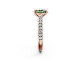 Rose gold Fancy Green Radiant  Solitaire Pave Diamond Engagement Ring with Prong Setting_22