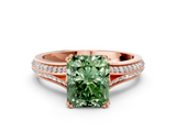 Rose gold Fancy Green Radiant  Solitaire Pave Split Shank Engagement Ring with Six-Prong Setting_53