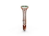 Rose gold Fancy Green Radiant  Solitaire Pave Split Shank Engagement Ring with Six-Prong Setting_55