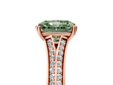Rose gold Fancy Green Radiant  Solitaire Pave Split Shank Engagement Ring with Six-Prong Setting_58