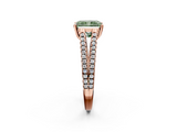 Rose gold Fancy Green Radiant  Solitaire Split Shank Pavé Diamond Engagement Ring_386