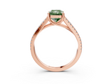 Rose gold Fancy Green Radiant  Solitaire Split Shank Pavé Diamond Engagement Ring_387