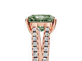Rose gold Fancy Green Radiant  Solitaire Split Shank Pavé Diamond Engagement Ring_389