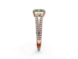 Rose gold Fancy Green Radiant  Solitaire Split Shank Pavé Diamond Engagement Ring_403