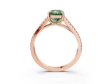 Rose gold Fancy Green Radiant  Solitaire Split Shank Pavé Diamond Engagement Ring_404