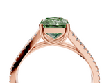 Rose gold Fancy Green Radiant  Solitaire Split Shank Pavé Diamond Engagement Ring_405