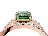 Rose gold Fancy Green Radiant  Solitaire Split Shank Pave Diamond Ring_53