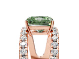 Rose gold Fancy Green Radiant  Solitaire Split Shank Pave Diamond Ring_54