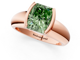 Rose gold Fancy Green Radiant  Solitaire Tension Set Diamond Ring with Wide Band_38