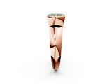 Rose gold Fancy Green Radiant  Solitaire Tension Set Diamond Ring with Wide Band_39