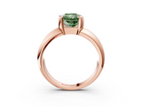 Rose gold Fancy Green Radiant  Solitaire Tension Set Diamond Ring with Wide Band_40