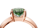 Rose gold Fancy Green Radiant  Solitaire Tension Set Diamond Ring with Wide Band_41
