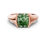 Rose gold Fancy Green Radiant  Solitaire Tension Set Diamond Ring_20