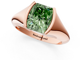 Rose gold Fancy Green Radiant  Solitaire Tension Set Diamond Ring_21