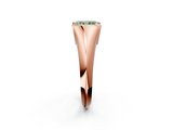 Rose gold Fancy Green Radiant  Solitaire Tension Set Diamond Ring_22