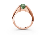 Rose gold Fancy Green Radiant  Solitaire Tension Set Diamond Ring_23