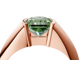 Rose gold Fancy Green Radiant  Solitaire Tension Set Diamond Ring_24