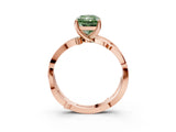 Rose gold Fancy Green Radiant  Solitaire Twist Band with Pavé Accents and Four-Prong Setting_28