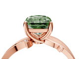 Rose gold Fancy Green Radiant  Solitaire Twist Band with Pavé Accents and Four-Prong Setting_29
