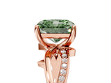 Rose gold Fancy Green Radiant  Solitaire Twist Band with Pavé Accents and Four-Prong Setting_30