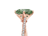 Rose gold Fancy Green Radiant  Solitaire Twist Band with Pavé Diamonds and Four-Prong Setting_58