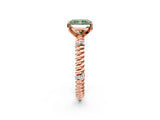 Rose gold Fancy Green Radiant  Solitaire Twisted Band Prong Set Engagement Ring_64