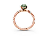 Rose gold Fancy Green Radiant  Solitaire Twisted Band Prong Set Engagement Ring_65
