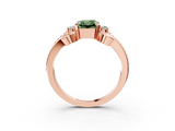 Rose gold Fancy Green Radiant  Solitaire Twisted Band Scroll Prong Ring_6