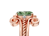 Rose gold Fancy Green Radiant  Solitaire Twisted Band Scroll Prong Ring_8