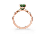 Rose gold Fancy Green Radiant  Solitaire Twisted Band with Prong Setting 4