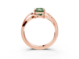 Rose gold Fancy Green Radiant  Solitaire Twisted Band with Prong Setting_6