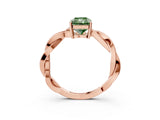 Rose gold Fancy Green Radiant  Solitaire Twisted Pave Diamond Ring with Four-Prong Setting_28