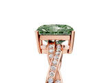 Rose gold Fancy Green Radiant  Solitaire Twisted Pave Diamond Ring with Four-Prong Setting_30