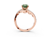 Rose gold Fancy Green Radiant  Solitaire with Pavé Twist Band and Four-Prong Setting_91